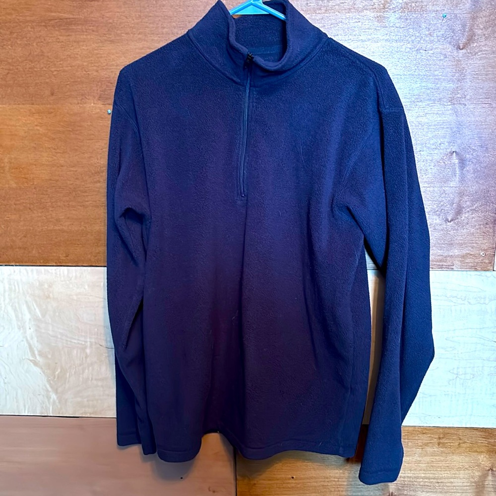 Men’s Cabelas Navy blue part zip tech fleece super warm